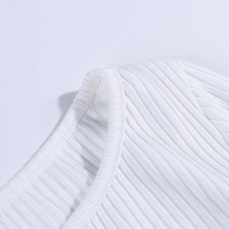 Sexy Knitting Slim Long Sleeves Zipper Tops and Skirts Sets