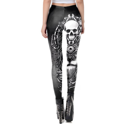 3D Human Skeleton Print Halloween Yoga Leggings for Women