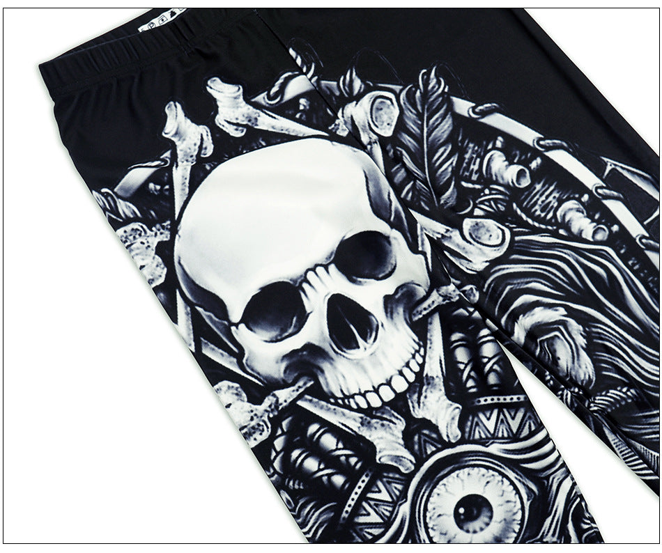 3D Human Skeleton Print Halloween Yoga Leggings for Women