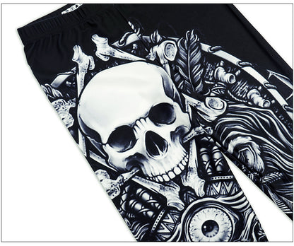 3D Human Skeleton Print Halloween Yoga Leggings for Women