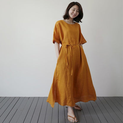 Vintage Linen Women Long Dresses