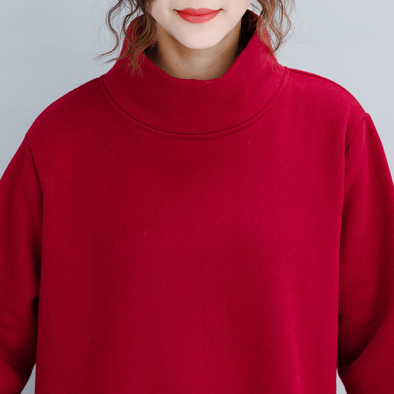 Casual Turtleneck Women Plus Sizes Hoodies