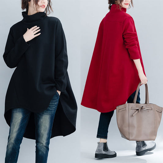 Casual Turtleneck Women Plus Sizes Hoodies