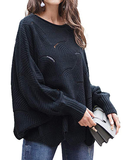 Leisure One Shoulder Plus Sizes Women Knitted Sweaters