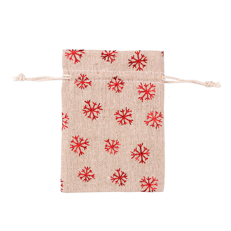 Christmas Linen String Closure Storage Bags 50pcs/Set