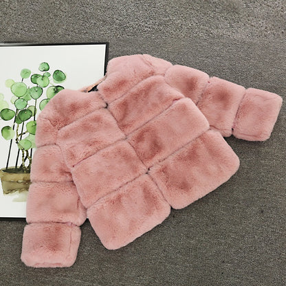 Warm Winter Artificial Fur Overcoats for Kids
