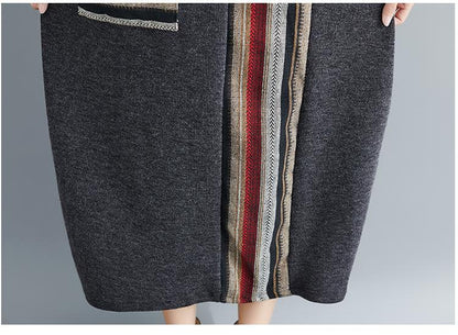 Women Plus Size High Neck Long Dresses-STYLEGOING