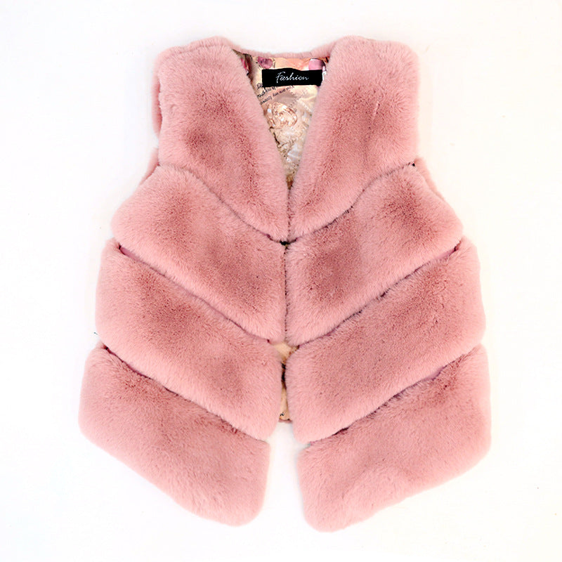 Lovely Winter Artificial Fur Sleeveless Vest for Kids