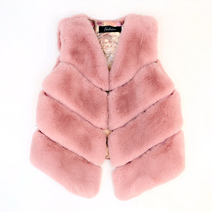 Lovely Winter Artificial Fur Sleeveless Vest for Kids