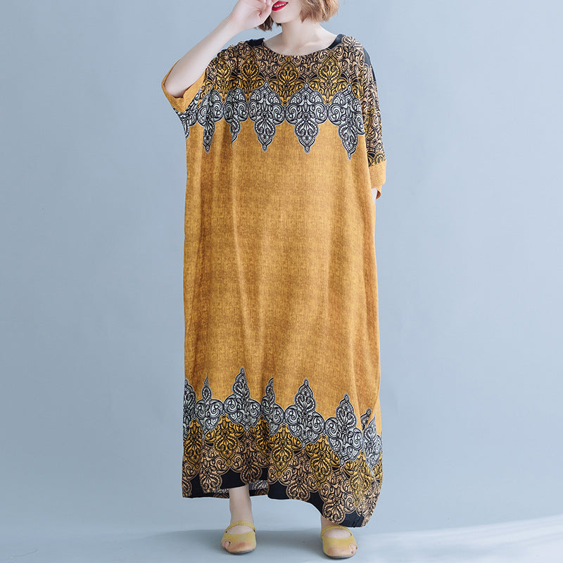 Vintage Cozy Plus Sizes Long Maxi Dresses