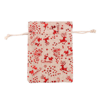 Merry Christmas Linen Candy Bag 50pcs/Set