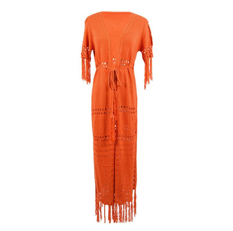 Women Knitted Crochet Long Bikini Cover Ups