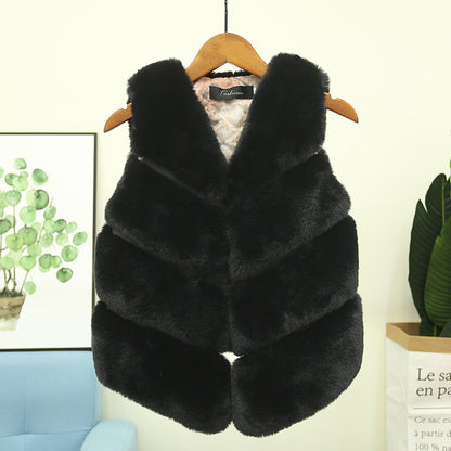 Lovely Winter Artificial Fur Sleeveless Vest for Kids