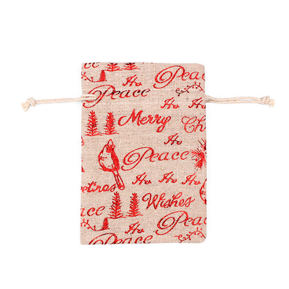 Merry Christmas Linen Candy Bag 50pcs/Set