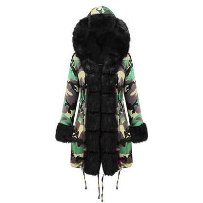 Women Fleece Lined Warm Winter Long Overcoat-STYLEGOING