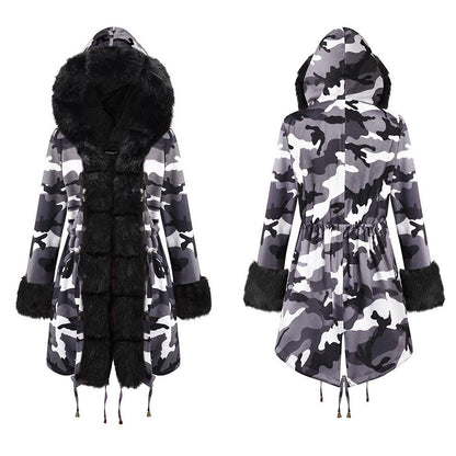 Women Fleece Lined Warm Winter Long Overcoat-STYLEGOING