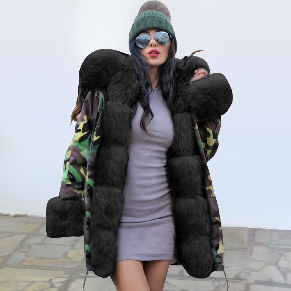 Women Fleece Lined Warm Winter Long Overcoat-STYLEGOING