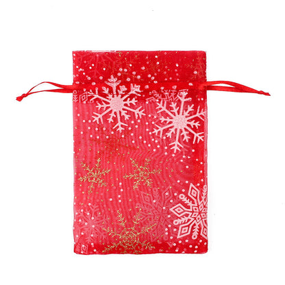 Merry Christmas Snowflake Elk Design Stroage Bags 50pcs/Set