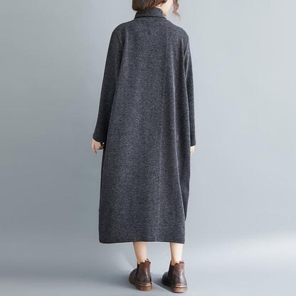 Women Plus Size High Neck Long Dresses-STYLEGOING