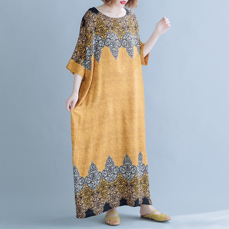 Vintage Cozy Plus Sizes Long Maxi Dresses