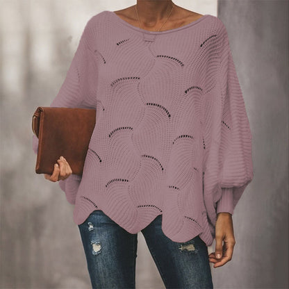 Leisure One Shoulder Plus Sizes Women Knitted Sweaters