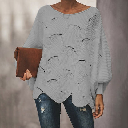 Leisure One Shoulder Plus Sizes Women Knitted Sweaters
