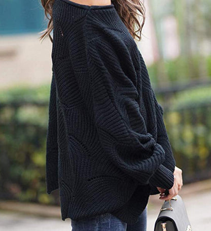 Leisure One Shoulder Plus Sizes Women Knitted Sweaters