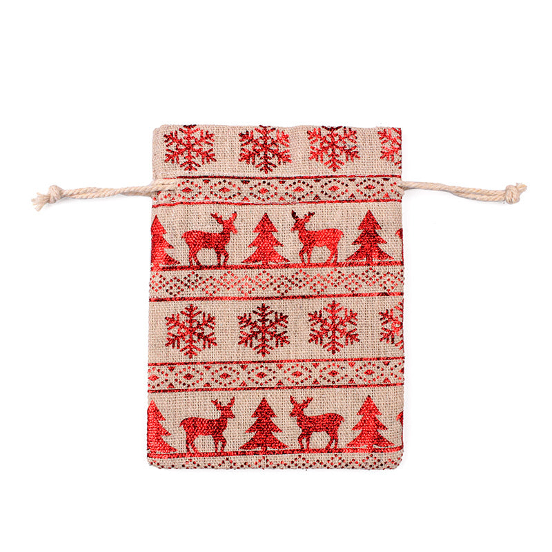 Merry Christmas Linen Candy Bag 50pcs/Set