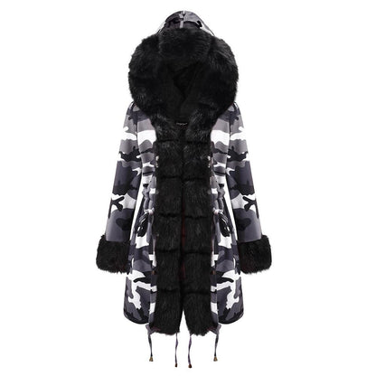 Women Fleece Lined Warm Winter Long Overcoat-STYLEGOING