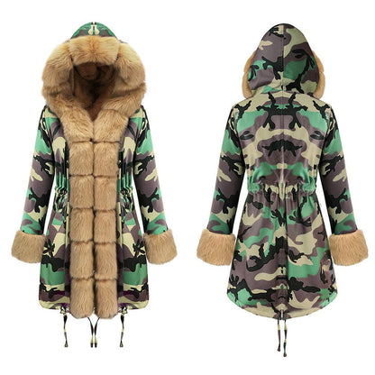 Women Fleece Lined Warm Winter Long Overcoat-STYLEGOING