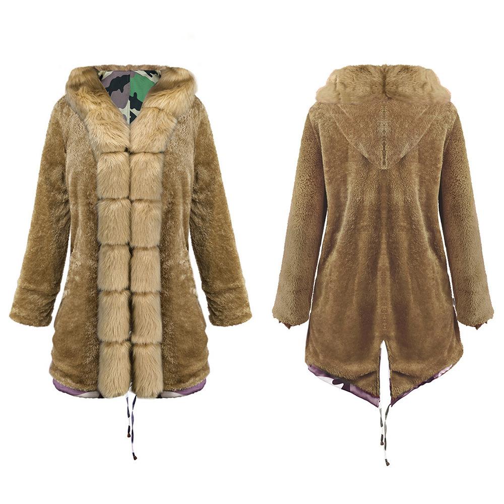 Women Fleece Lined Warm Winter Long Overcoat-STYLEGOING