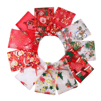 Merry Christmas Snowflake Elk Design Stroage Bags 50pcs/Set