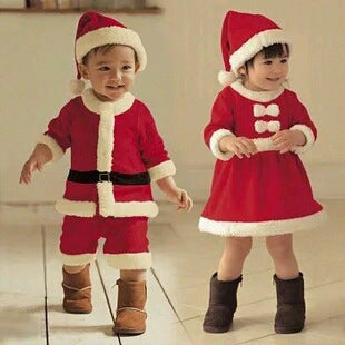Christmas Santa Claus Costume for Boy&Girl
