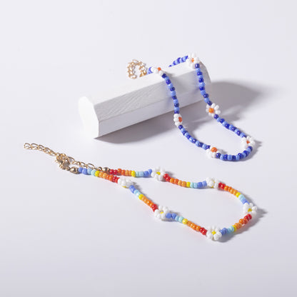 Handmade Colorful Beads String Daisy Design Necklaces for Women