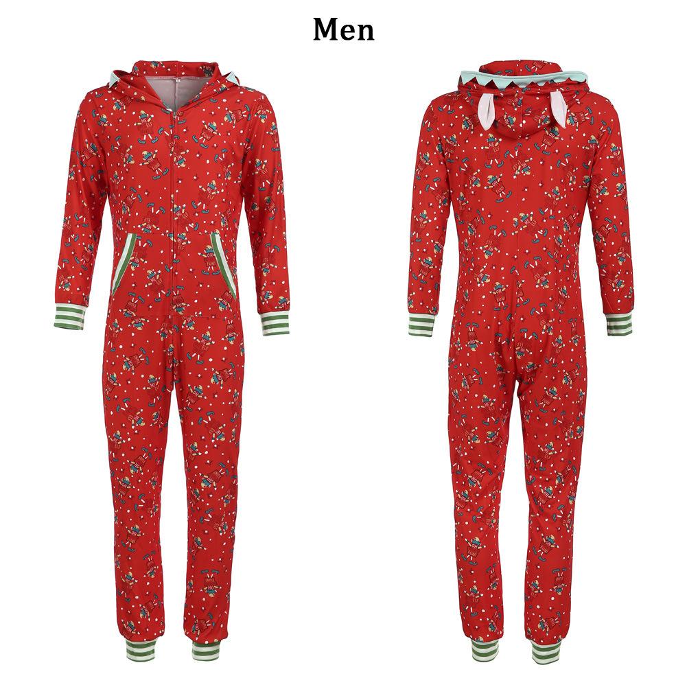 Christmas Parent-Child Hoodies Jumpsuits Pajamas
