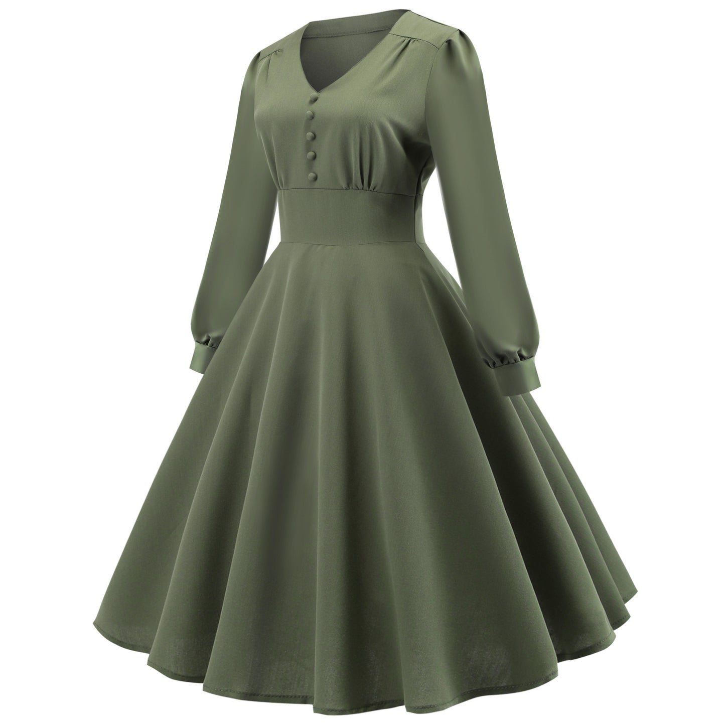 Vintage Long Sleeves Dresses with Button