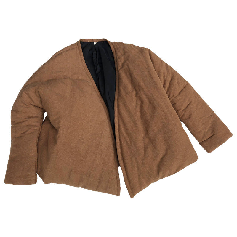 Winter Vintage Linen Warm Short Overcoats