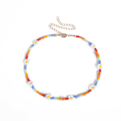 Handmade Colorful Beads String Daisy Design Necklaces for Women