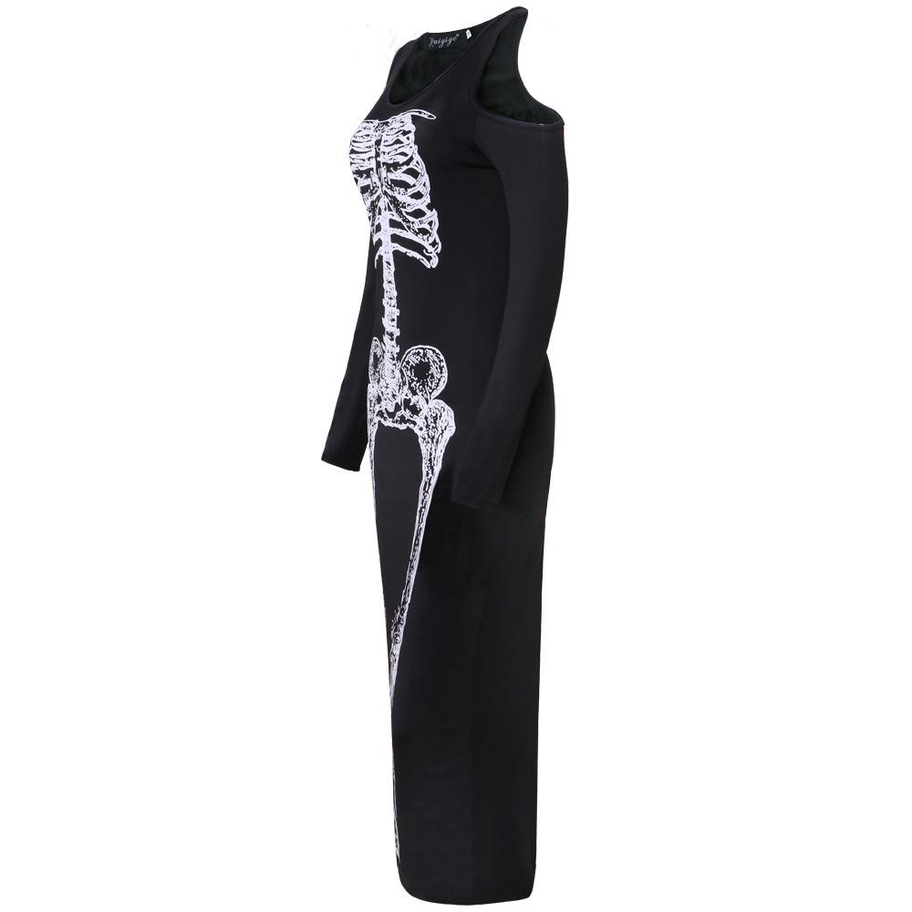 Halloween Skeleton Sexy Women Long Dresses-STYLEGOING
