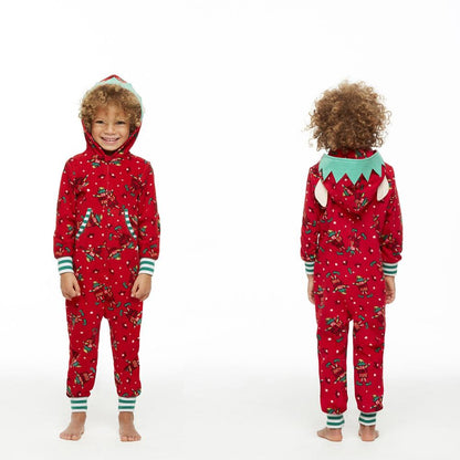 Christmas Parent-Child Hoodies Jumpsuits Pajamas