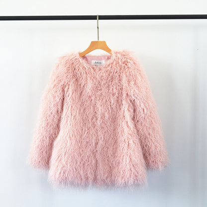 Winter Warm Artificial Fur Casual Overcoat for Women