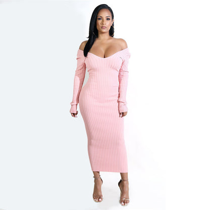 Sexy Off The Shoulder Knitting Dresses for Women