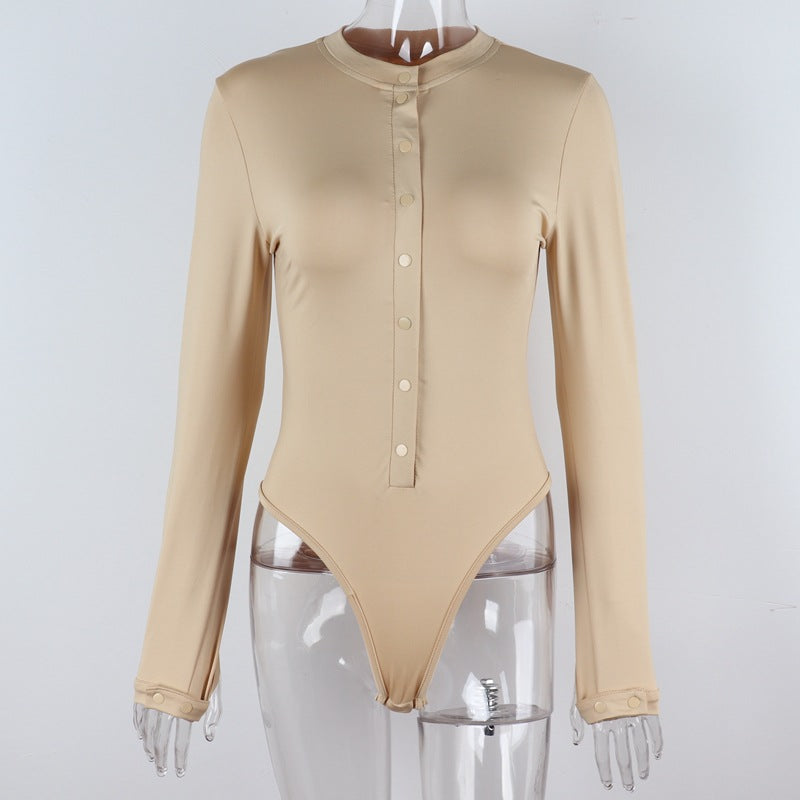 Sexy Long Sleeves Basic Women Romper Jumpsuits