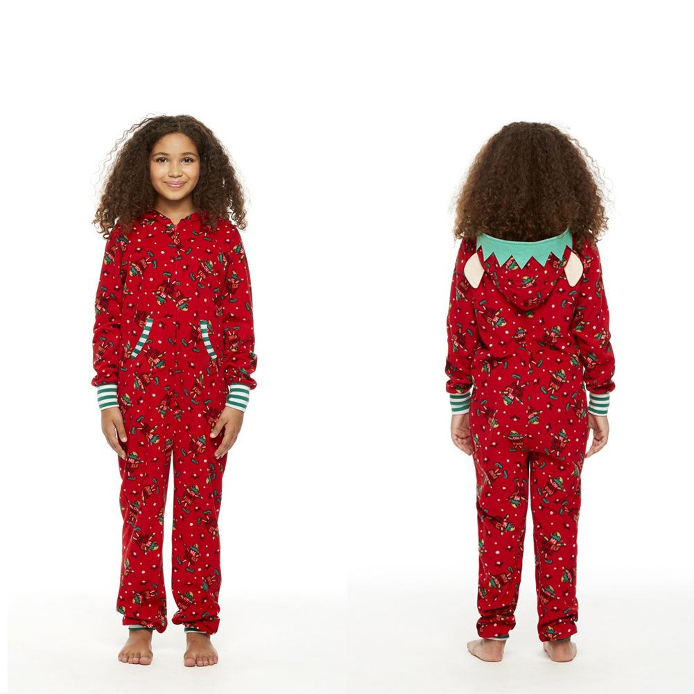 Christmas Parent-Child Hoodies Jumpsuits Pajamas