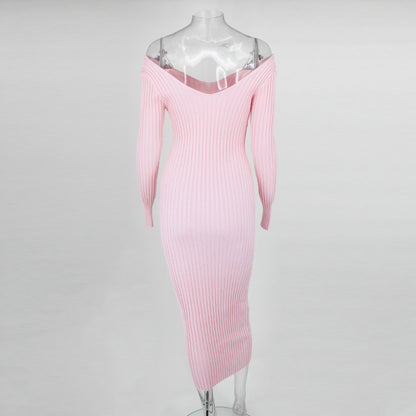 Sexy Off The Shoulder Knitting Dresses for Women