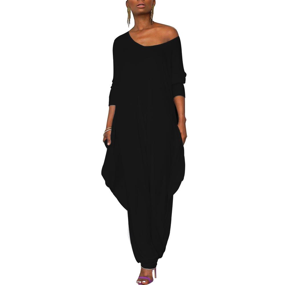 Women Plus Size Loose Casual Jumpsuits-STYLEGOING