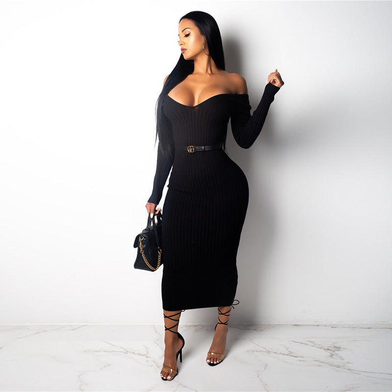 Sexy Off The Shoulder Knitting Dresses for Women