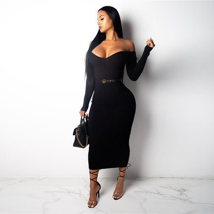 Sexy Off The Shoulder Knitting Dresses for Women