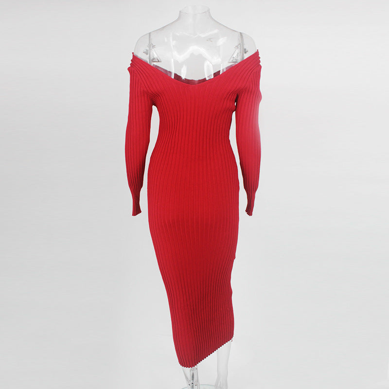 Sexy Off The Shoulder Knitting Dresses for Women