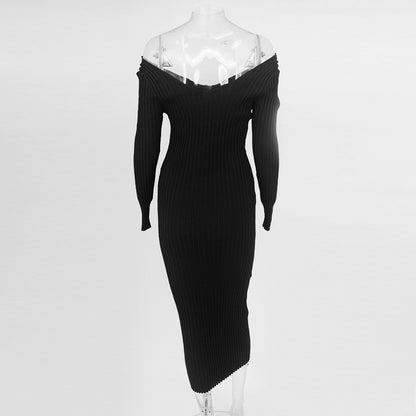 Sexy Off The Shoulder Knitting Dresses for Women